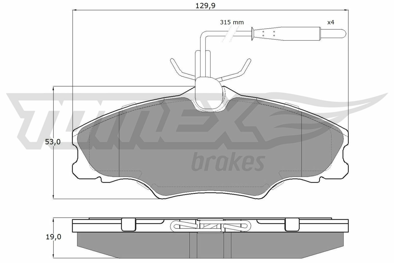 Sada brzdových destiček, kotoučová brzda TOMEX Brakes